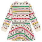 Girls Multi-Coloured Striped Dress, 1, hi-res